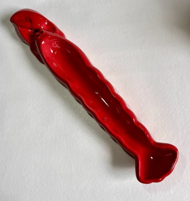 Boston Warehouse Trading Corp. Red Slim Ceramic Lobster Appetizer Boat Tray - Image 1 of 4