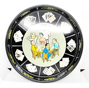 Masonware Joe Carpenter Vintage Poker Kartenspiel Metall Servieren 13" breites Tablett - Bild 1 von 3