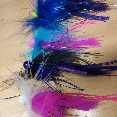 1/2 盎司 Marabou & Rabbit 头发抽搐夹具 4 包三文鱼/钢头 — 第 1/4 张图片