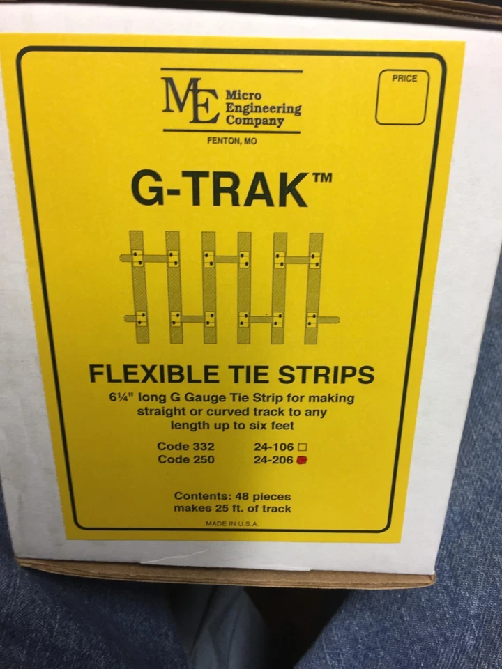 MICRO ENGINEERING #24-206 G-SCALE G-TRAK FLEXIBLE TIE STRIPS 48 PIECES - Image 1 of 4
