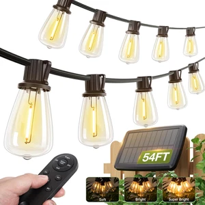 54(48+6) FT Solar String Lights Waterproof,Patio Lights Solar Powered with Remot - Picture 1 of 10