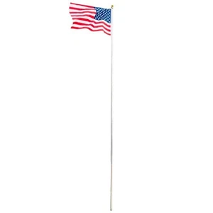 Heavy Duty Aluminum 20' Sectional Flag Pole Kit w/ 2 Pcs 3' x 5' US Flag Kit - Picture 1 of 8