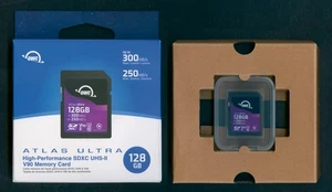 OWC 128GB ATLAS ULTRA High-Performance SDXC UHS-II V90 Memory Card - Picture 1 of 1