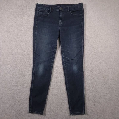 Pantalones de mezclilla ANA Jegging para mujer 14 tiro medio azul lavado oscuro ajustados elásticos Foto 1 de 4