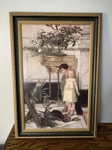 Vintage Jan C. Verhas "Der kaputte Blumentopf" mattierter Goldrahmen 25 x 37 - Bild 1 von 18