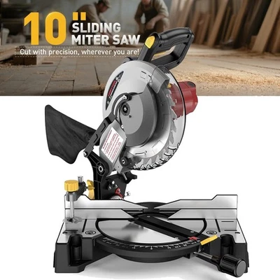 Sierra ingleteadora compuesta de 10 pulgadas 5000 rpm 15 amperios con hoja inclinable de 45° herramienta madera metal Foto 1 de 4