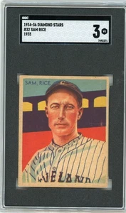 1934-36 1935 Diamond Stars #32 Sam Rice Indians HOF SGC 3 - Picture 1 of 2
