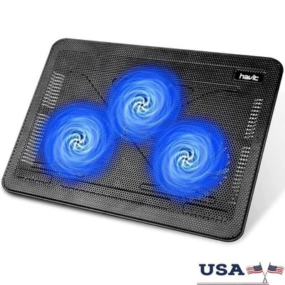 Portable Laptop Cooling Pad USB Powered 3 Quiet Fans Ergonomic Adjustable Stand - Image 1 of 4