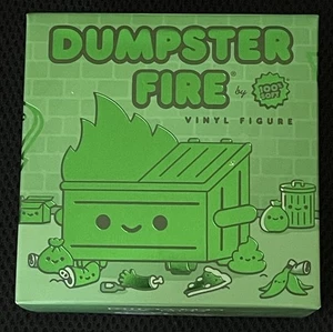 Dumpster Fire Green Chrome Kickstarter Exclusive Vinyl Figure 100% soft LE NEW - Picture 1 of 5