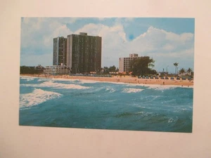 Cartolina Pompano Beach Florida vista dall'oceano FL - Foto 1 di 2
