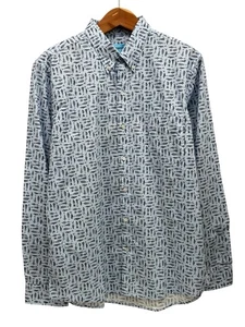 ⭐NWT- J. McLAUGHLIN- MENS XL Blue Westend FISH PRINT Button Shirt $135 - Picture 1 of 5