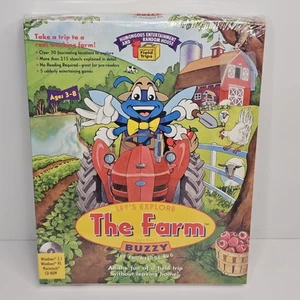 Let's Explore The Farm With Buzzy PC CD Rom Windows Mac Game 1995 Big Box - Picture 1 of 8