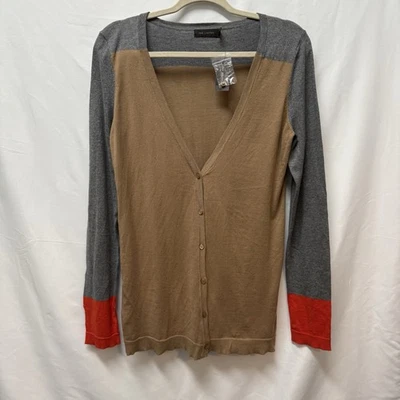 The Limited Women's Brown Gray Red Knit Cardigan Sweater Size M Preppy Casual  Foto 1 de 4