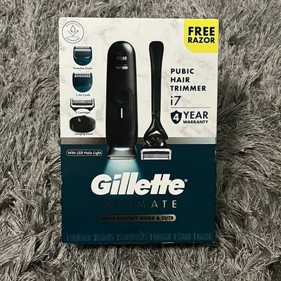 Gillette Intimate i7 Pubic Hair Trimmer + Free  Razor (Prevents Nicks & Cuts) - Image 1 of 4