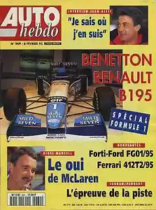 HEBDO AUTO Nr. 969 vom 8. Februar 1995 SKYLINE GTR TOYOTA SUPRA MGRV8 - Bild 1 von 1