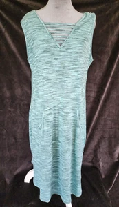 Lane Bryant NWT women's 14/16 teal tank knee dress belly pocket strappy V-neck - Picture 1 of 10