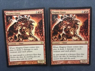 MTG 2X FOIL FIFTH DAWN MAGMA GIANT NM MAGIC THE GATHERING RARE CREATURE RED - Image 1 of 4