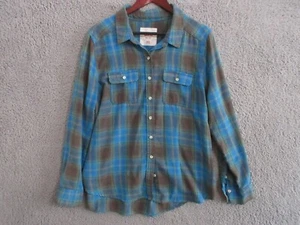 Vintage Mossimo Hemd Damen XXL blau kariert Flanell Grunge Y2K Boho - Bild 1 von 15