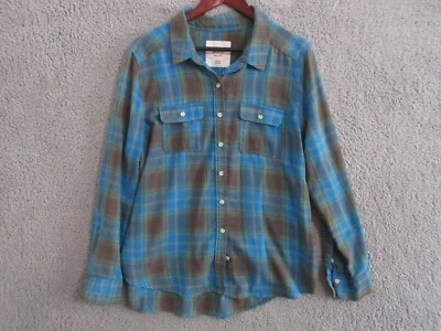 Camisa Mossimo Vintage Feminina XXL Azul Xadrez Flanela Grunge Y2K Boho - Imagem 1 de 4