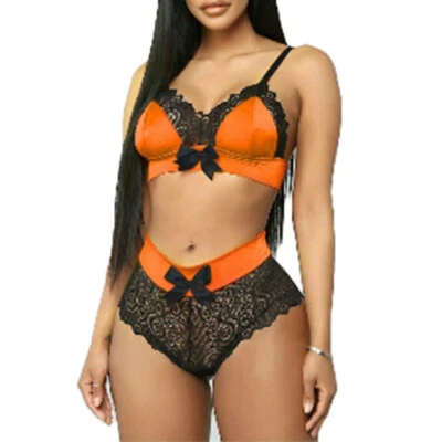 Conjunto de roupa íntima feminina sexy-lingerie roupa íntima roupa de dormir babydoll sutiã de renda fio dental - Imagem 1 de 4
