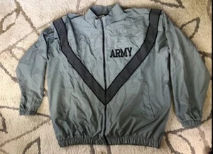 Skilcraft JWOD Full Zip Army Jacket Windbreaker Nylon Coat XL Long Reflective - Picture 1 of 8