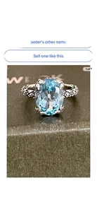 QVC Stephen Dweck Sterling Silver Oval Blue Topaz 4.70cttw Ring Size 8 - Picture 1 of 6