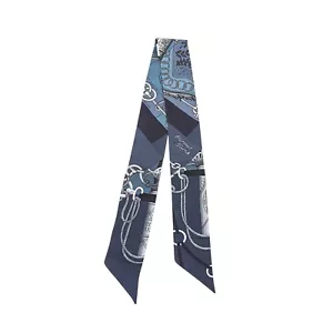 Hermes Twilly Cliquetis Azul Marino y Gris - Imagen 1 de 8