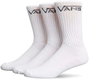 Vans 260303 Kids Classic Crew 3 Pack Pack Socks 3 Pack White Size 1-6 - Picture 1 of 2