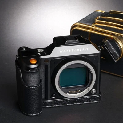 Bolso Funda Media Cámara Cuero Genuino Hecho a Mano para Hasselblad X2D 100c Foto 1 de 4