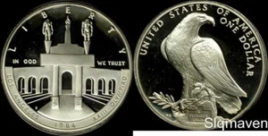 1984 S Olympic Silver Dollar Silver Dollar Gem Proof - Picture 1 of 1