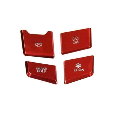Aluminum Red Gear Shift Button Sticker Trim 4xFor Honda CR-V CRV 2017-2022  - Image 1 of 4