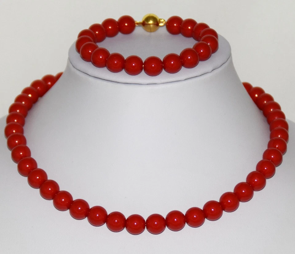 Ketten,Muschelkern Perlen Armband,Hals-Kette 18-60 cm P.Ø 8 mm/10 mm neu 1 Stück - Bild 1 von 1