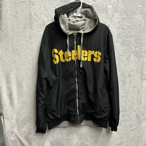 NFL Pittsburgh Steelers Full Zip Reversible Hoodie Mens Size XXL Cover