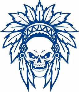 Native Indian Skull Skeleton Tribe Feathers Car Truck Window Vinyl Decal Sticker - Picture 1 of 2