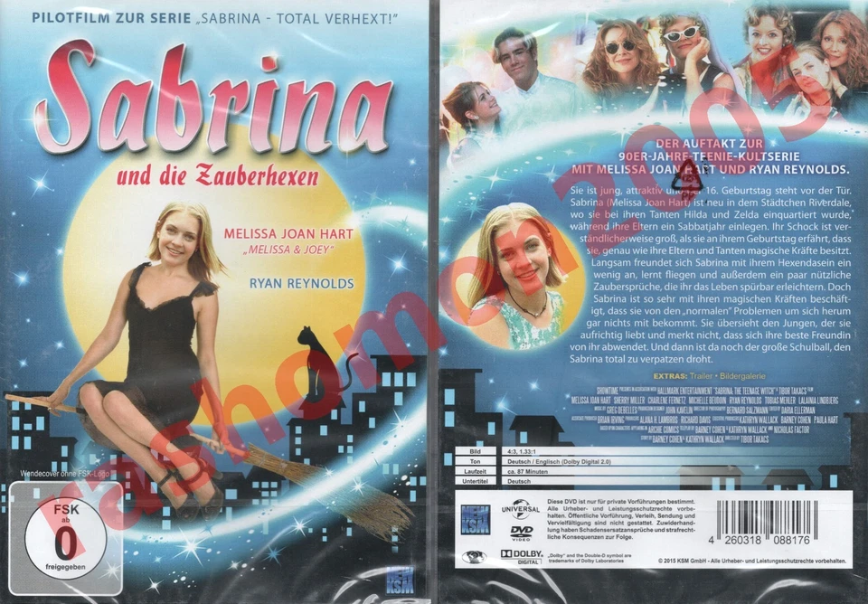 DVD SABRINA THE TEENAGE WITCH MOVIE Melissa Joan Hart Ryan Reynolds Region 2 NEW - Image 1 of 1