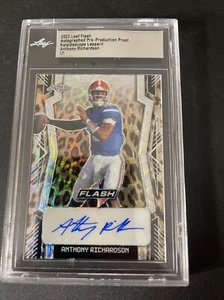 ANTHONY RICHARDSON Rookie Auto 1/1 2022 Flash Foglia RC Caleidoscopio Leopardo - Foto 1 di 6