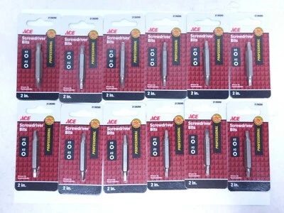 12 PACK! 2" ROBERTSON R2 SQUARE SCREW DRIVER DRILL BITS TIPS #2 DOUBLE ENDED HR - Image 1 of 4