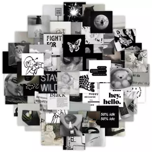 63Pcs Stickers Style Cute Black Aesthetics DIY Phone Motorcycle Laptop Suitcase - Picture 1 of 2