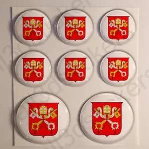Adesivo Vaticano Resinato 3D Adesivi Emblema Stemma Vaticano Resinati TONDO - Imagen 1 de 1