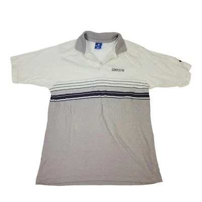 Vintage Tag Champion Polo Shirt Embroidered With SIMPSON 1980's Size L - Image 1 of 4