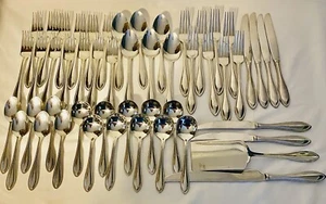 Wallace American Tradition 51 Piece Flatware Set Stainless Steel Good Condition - Picture 1 of 20