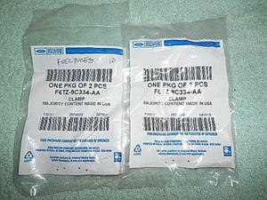 GENUINE FORD OEM FUEL TUBE HOSE CLAMPS F6TZ 9C334 AA - 2 PACKAGES OF 2 - Picture 1 of 5