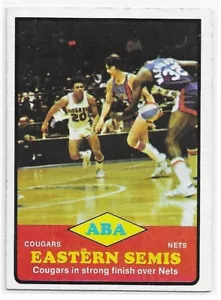 ABA EASTERN SEMIS 1973-74 Topps Basketball card #205 Cougars Nets EX+ - Picture 1 of 1