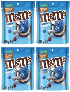 931257 4X 160G SHARE BAG M&M'S M&MS COCONUT FLAVOURED CANDIES INSPIRED BY BOUNTY