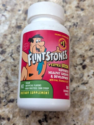 Picapiedra Vitaminas Masticables Niños Multivitamínico Extra Hierro 160 unidades caducidad: 26/09 Foto 1 de 4