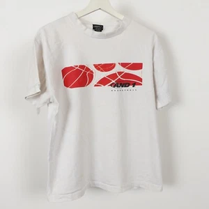Vintage AND1 Basketball T shirt Size Youth Large White Red Tee Short Sleeve - Picture 1 of 15