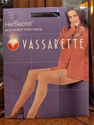 Vassarette Her Secret seidig transparentes Spitzentop Overknee #4035 in Schwarz Medium - Bild 1 von 4
