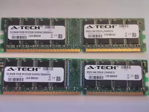 (2) - A-Tech 512MB DDR RAM PC2100 266 MHz 184-PIN DIMM - Picture 1 of 4