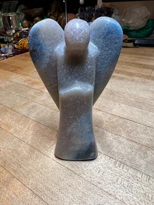 Statua angelo intagliato a mano artigianale pietra preziosa cristallo Trolleite esemplare700 - Foto 1 di 12