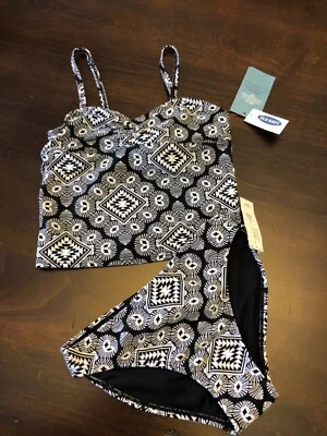 Tankini Old Navy blanco y negro para niñas 6/7 nuevo con etiquetas Foto 1 de 3